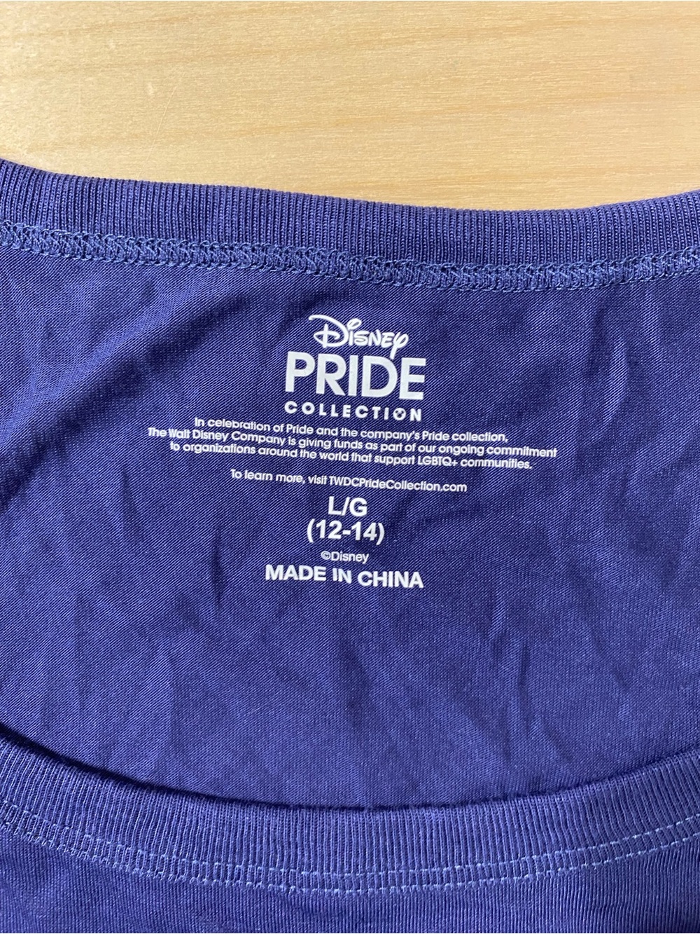 Disney Pride Navy Blue Tank Top with Rainbow Stitch Outline Large (12-14) (RW) - Picture 5 of 7